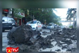 Xử lý doanh nghiệp có xe tải để bùn đất rơi ra đường Trần Duy Hưng