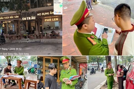 Phóng viên An ninh Thủ đô ghi nhận hình ảnh, giúp Công an phường "phạt nguội" vi phạm trật tự đô thị