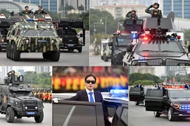 Mãn nhãn dàn xe đặc chủng khủng của Công an tham gia sơ duyệt lễ xuất quân bảo vệ Đại hội Đảng