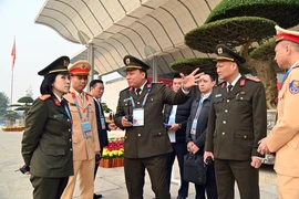 Lãnh đạo Công an Hà Nội kiểm tra công tác bảo vệ tại buổi tổng duyệt phục vụ Đại hội Đảng lần thứ XIV