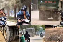 Ám ảnh "bão bụi" từ những xe tải chở đất bủa vây người dân ở Thủ đô