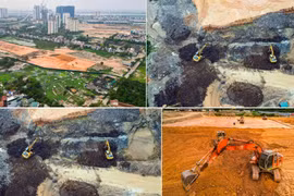 Nhìn từ flycam "trái tim" của tuyến Metro số 2 Nam Thăng Long - Trần Hưng Đạo đang hình thành