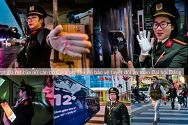 Nữ chiến sỹ Công an Hà Nội xuyên đêm, vượt giá rét bảo vệ tuyệt đối an toàn Đại hội Đảng