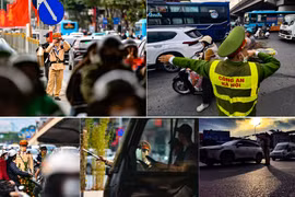 Hình ảnh ấn tượng chiều 26 Tết: Công an Thủ đô làm "cọc tiêu sống", vun đắp những hành trình sum họp