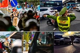 Hình ảnh ấn tượng chiều 26 Tết: Công an Thủ đô làm "cọc tiêu sống", vun đắp những hành trình sum họp