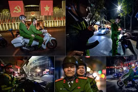 Đồng hành cùng tổ tuần tra "đặc biệt" của Công an phường trung tâm Hà Nội xuyên đêm bảo vệ Đại hội Đảng