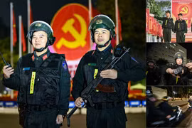 Xuyên đêm cùng những "lá chắn thép" gác bình yên phục vụ Đại hội Đảng lần thứ XIV