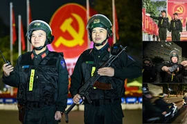 Xuyên đêm cùng những "lá chắn thép" gác bình yên phục vụ Đại hội Đảng lần thứ XIV