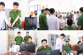 Công an xã "tăng ca" cấp căn cước phục vụ học sinh cuối cấp