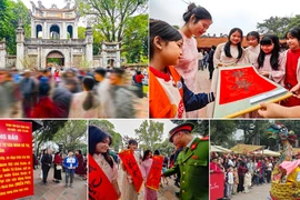 Vạn người nô nức xin chữ tại Văn Miếu ngày mùng 3 Tết Bính Ngọ: Đậm đà bản sắc, trật tự văn minh