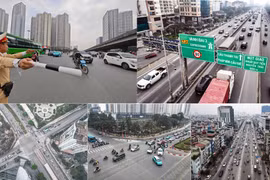 Ảnh: Phố xá Hà Nội thông thoáng bất ngờ sau 2 ngày siết chặt xe tải vào vành đai 3,5
