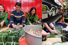 Người lính chữa cháy Công an Thủ đô gói trọn tình xuân bên chiếc bộ đàm