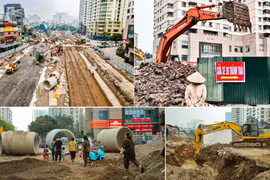 Hình ảnh mới nhất về "đại công trường" Vành đai 2,5 đoạn Cầu Giấy thi công theo lệnh khẩn cấp