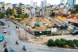 Ảnh đại công trường Vành đai 2,5 qua phường Yên Hòa lộ diện hình hài