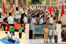 Công an xã trang bị "khiên chắn" an toàn giao thông và phòng chống đuối nước cho học sinh