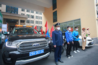 Hình ảnh lễ ra quân kiểm tra, xử lý vi phạm trật tự an toàn giao thông, đô thị ở Hà Nội 