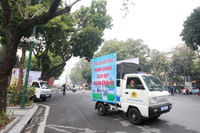 Hình ảnh lễ ra quân kiểm tra, xử lý vi phạm trật tự an toàn giao thông, đô thị ở Hà Nội 