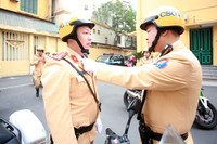 Hình ảnh lễ ra quân kiểm tra, xử lý vi phạm trật tự an toàn giao thông, đô thị ở Hà Nội 