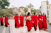 Phụ nữ Công an Thủ đô thướt tha áo dài mừng Ngày Quốc tế Phụ nữ 