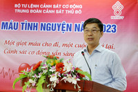 Hàng trăm chiến sĩ Cảnh sát cơ động tham gia hiến máu tình nguyện