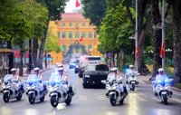 Tinh nhuệ lực lượng Cảnh sát giao thông Hà Nội trong phương án đón dẫn khách quốc tế