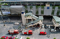 Giải cứu hành khách trong vụ cháy giả định trên tàu metro Nhổn - ga Hà Nội