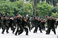 Ấn tượng màn trình diễn võ thuật của chiến sĩ nghĩa vụ Công an Hà Nội