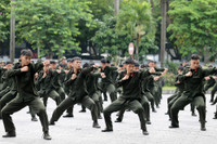 Ấn tượng màn trình diễn võ thuật của chiến sĩ nghĩa vụ Công an Hà Nội