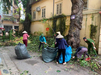 Phường Phúc Xá huy động nhiều lực lượng cùng nhân dân tổng vệ sinh đường phố