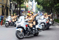 Những hình ảnh Công an Hà Nội ra quân tấn công trấn áp tội phạm dịp Tết Nguyên đán Ất Tỵ 2025