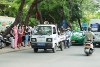 Công an Hà Nội đội nắng đảm bảo ANTT các điểm thi 