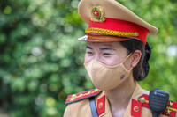 Lực lượng Công an căng mình dưới nắng nóng gần 50 độ C đảm bảo an toàn tuyệt đối kỳ họp Quốc hội 