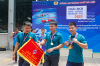 Sôi nổi Giải bơi ứng dụng nghiệp vụ năm 2023 của Công an Hà Nội