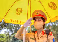 Lực lượng Công an căng mình dưới nắng nóng gần 50 độ C đảm bảo an toàn tuyệt đối kỳ họp Quốc hội 