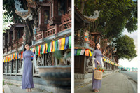 Say đắm vẻ đẹp thiếu nữ Hà Thành bên hoa đào Nhật Tân nở sớm