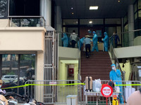 [Ảnh] Phong tỏa tạm thời ngân hàng Vietinbank 25 Lý Thường Kiệt