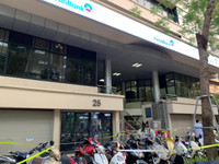 [Ảnh] Phong tỏa tạm thời ngân hàng Vietinbank 25 Lý Thường Kiệt