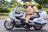 Cận cảnh siêu mô tô Honda Goldwing 1800 phân khối của Cảnh sát giao thông 