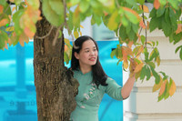 Phụ nữ Công an Thủ đô thướt tha với áo dài truyền thống