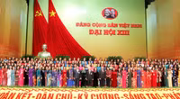 Hình ảnh các nữ đại biểu tham dự Đại hội XIII của Đảng
