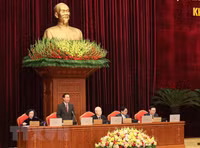 Hình ảnh Tổng Bí thư Nguyễn Phú Trọng chủ trì khai mạc hội nghị Trung ương 8