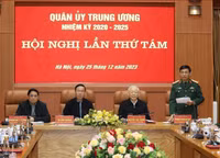 Hình ảnh Tổng Bí thư Nguyễn Phú Trọng chủ trì Hội nghị Quân ủy Trung ương
