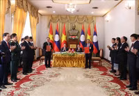 Hình ảnh Chủ tịch nước Võ Văn Thưởng thăm Cộng hòa Dân chủ Nhân dân Lào