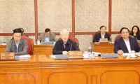 Hình ảnh Tổng Bí thư Nguyễn Phú Trọng chủ trì cuộc họp Bộ Chính trị, Ban Bí thư