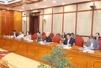 Hình ảnh Tổng Bí thư Nguyễn Phú Trọng chủ trì cuộc họp Bộ Chính trị, Ban Bí thư