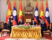 Hình ảnh Chủ tịch nước Võ Văn Thưởng thăm Cộng hòa Dân chủ Nhân dân Lào