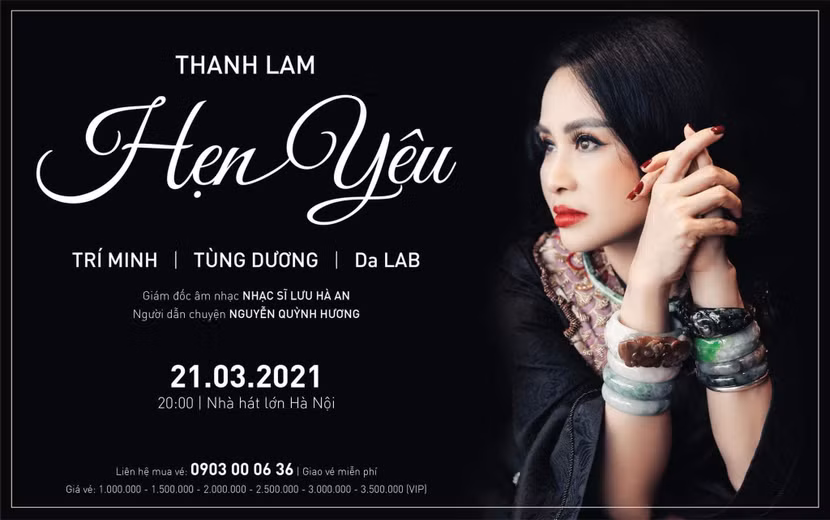 Lịch mới của liveshow "Hẹn yêu" dự kiến được Thanh Lam dời lại vào ngày 21-3-2021