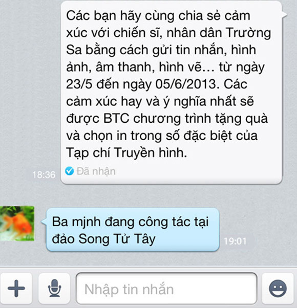 Tin nhắn xúc động của người vợ gửi chồng ở Trường Sa ảnh 3