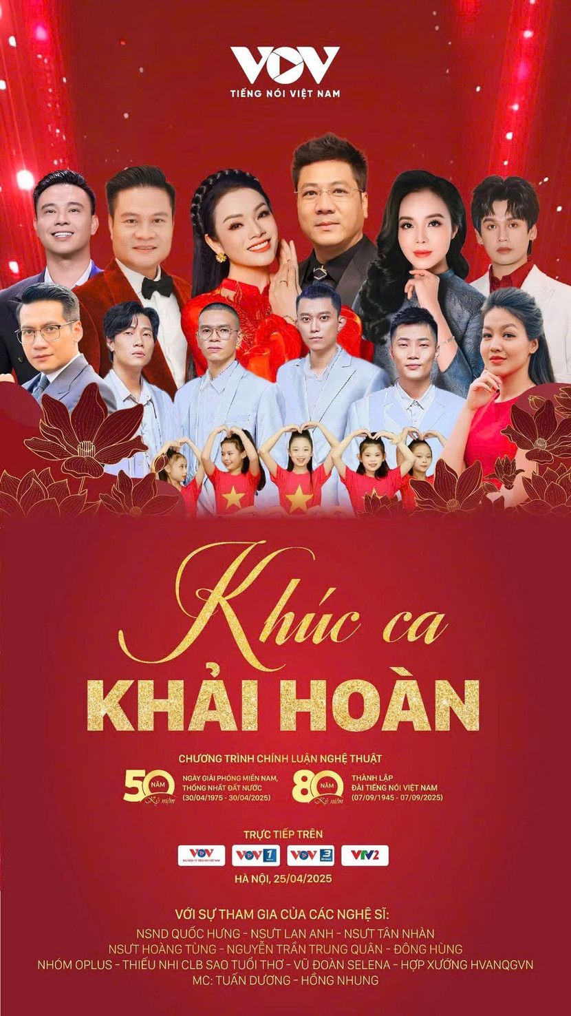 Ca khúc "Đất ơi nở hoa" sẽ được trình diễn trong chương trình "Khúc ca khải hoàn" do VOV tổ chức hướng tới kỷ niệm 50 năm Ngày giải phóng miền Nam, thống nhất đất nước Ca khúc "Đất ơi nở hoa" sẽ được trình diễn trong chương trình "Khúc ca khải hoàn" do VOV tổ chức hướng tới kỷ niệm 50 năm Ngày giải phóng miền Nam, thống nhất đất nước