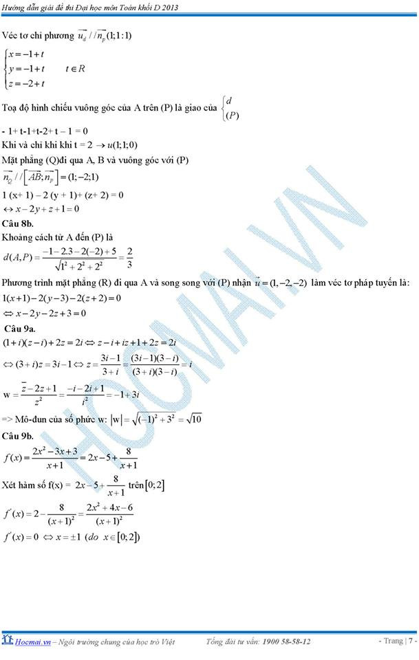 Gợi ý cách giải đề thi tuyển sinh ĐH năm 2013 môn Toán (khối B và D) ảnh 17
